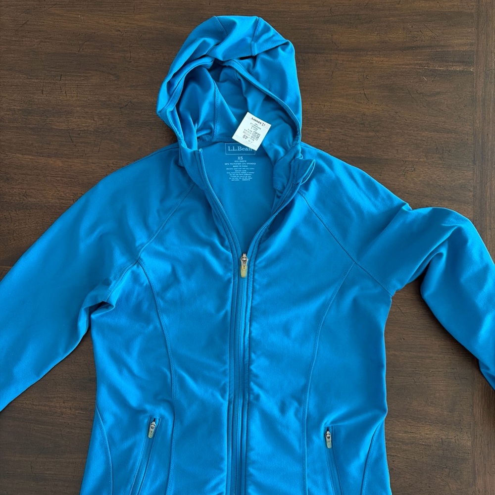 L.L Bean Women’s Performance Full Zip Hoodie Jacket Teal Size XS